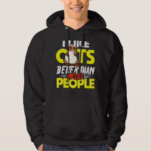 Jag tycker om katter mer än folk för katt hoodie
