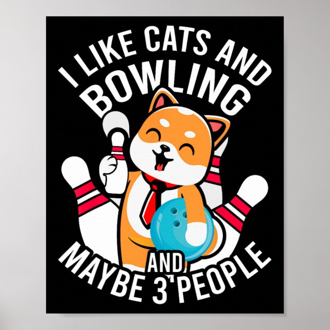 Jag tycker om katter och Bowling och kanske tre pe Poster (Framsidan)