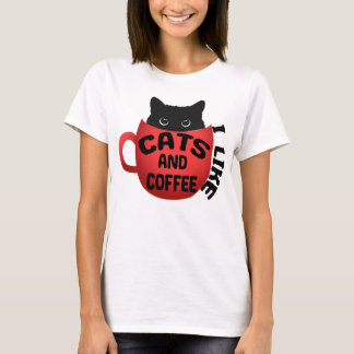  Jag tycker om katter och kaffe, klassisk skiva  T Shirt
