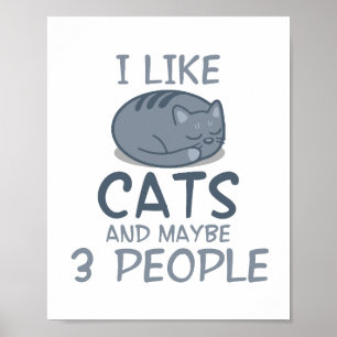Jag tycker om katter och kanske 3 personer... poster