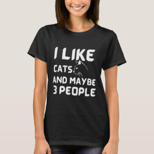 Jag tycker om katter och kanske tre människor som t shirt