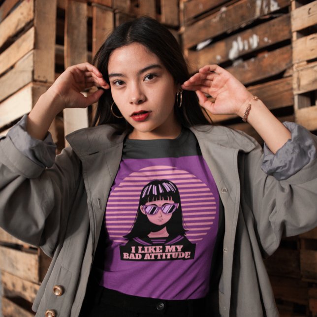 JAG TYCKER OM MIN DÅLIGA ATTITUDE DAM GOTHIC T-SHI T SHIRT (Skapare uppladdad)