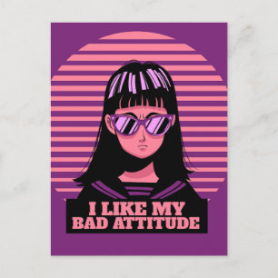 JAG TYCKER OM MIN DÅLIGA ATTITUDE GIRLS DAM POSTCA VYKORT