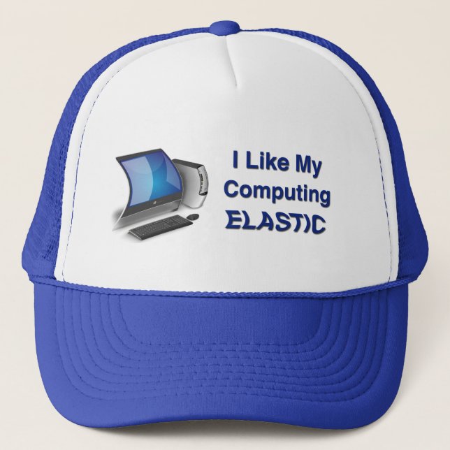 Jag tycker om min datorkraft Elastic Keps (Framsida)