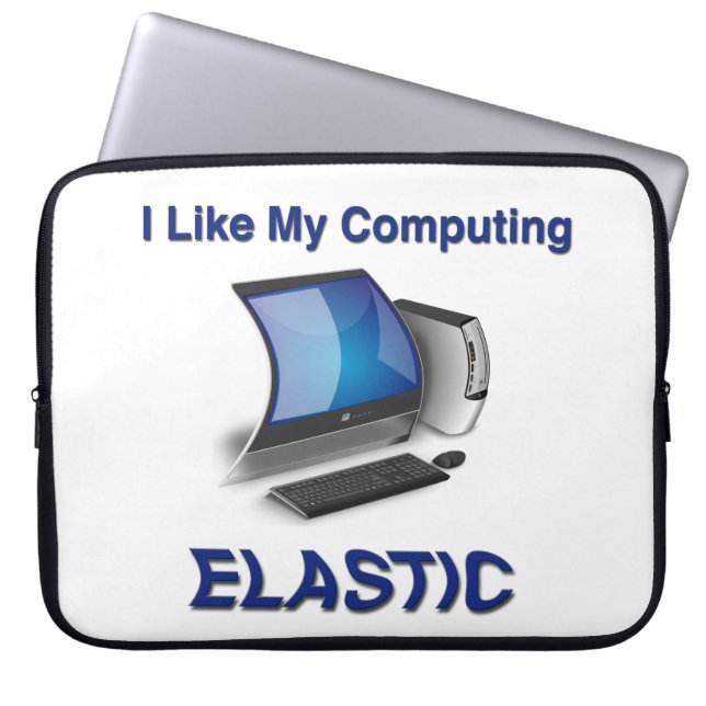 Jag tycker om min datorkraft Elastic Laptop Fodral (Framsidan)