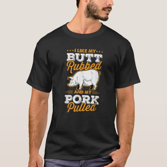 Jag tycker om min gummi och min Gris som har kross T Shirt (Framsida)