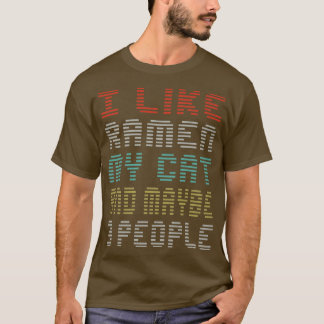 Jag tycker om min katt och kanske tre personer rol t shirt