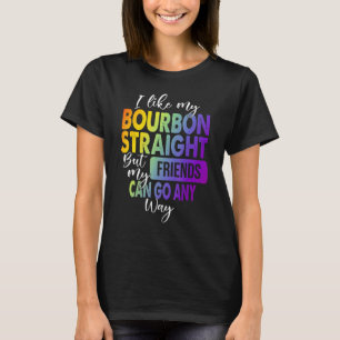 Jag tycker om min Raka Lesbisk i Bourbon Pride Gay T Shirt