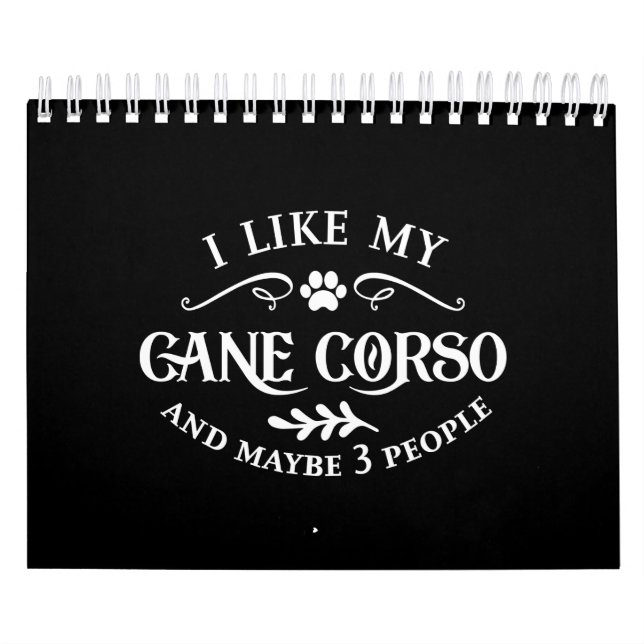 Jag tycker om mina Käpp Corso-unika Hundälskare Kalender (Omslag)