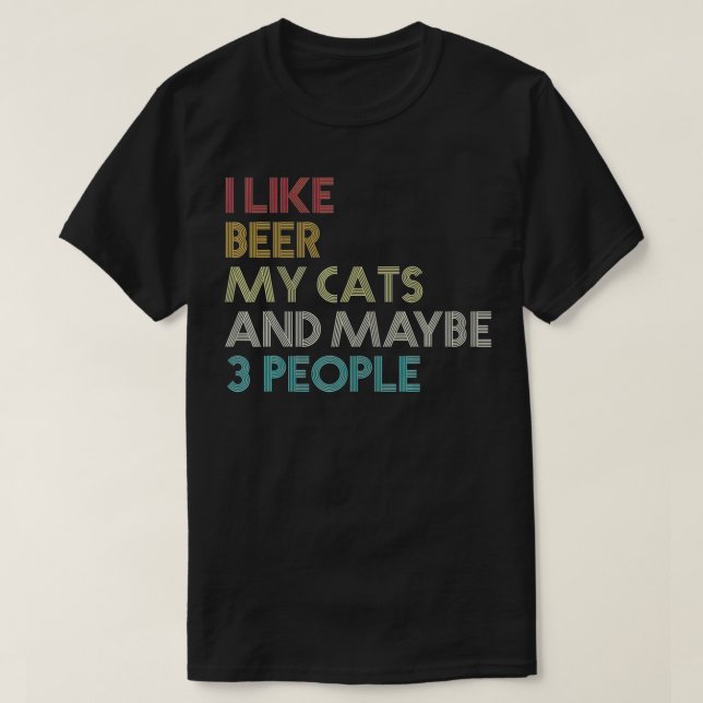 Jag tycker om mina katter och kanske 3 personer so t shirt (Design framsida)