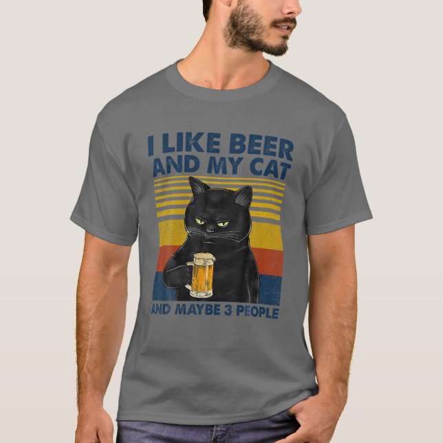 Jag tycker om mitt katt och kanske tre personer... t shirt (Framsida)