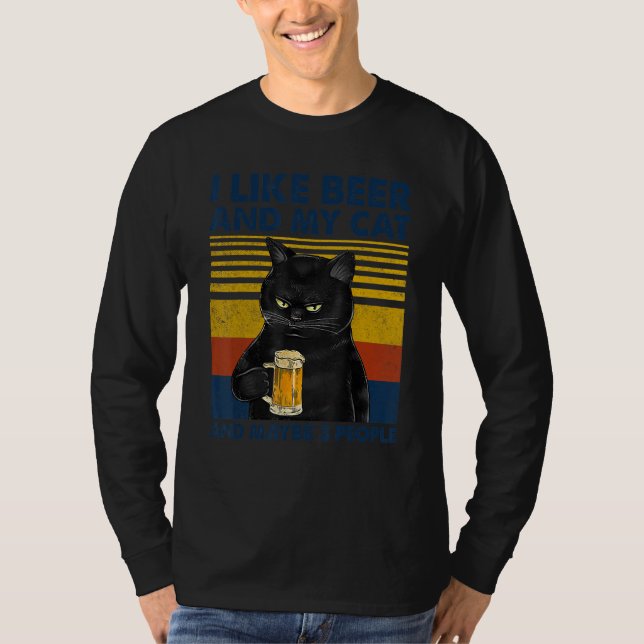 Jag tycker om mitt katt och kanske tre personer... t shirt (Framsida)