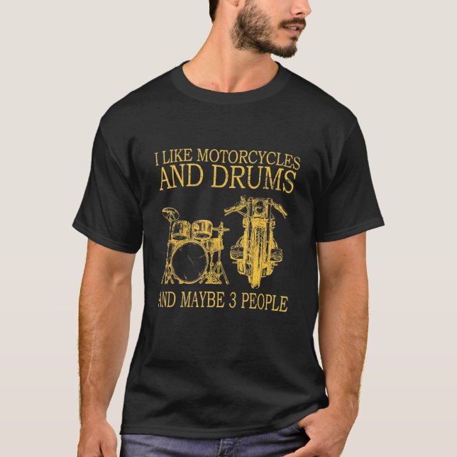 Jag tycker om motorcyklar och dysor t shirt (Framsida)