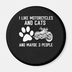 Jag tycker om motorcyklar och katter... magnet