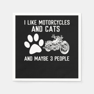 Jag tycker om motorcyklar och katter... pappersservett