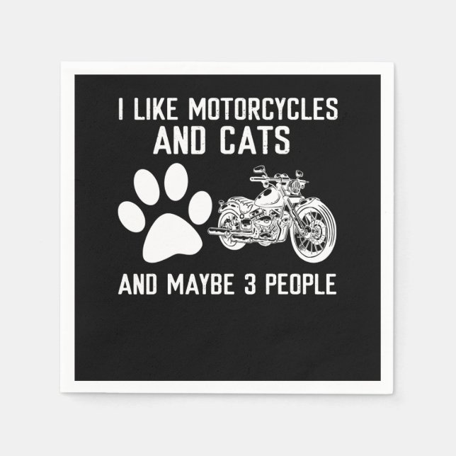 Jag tycker om motorcyklar och katter... pappersservett (Framsidan)