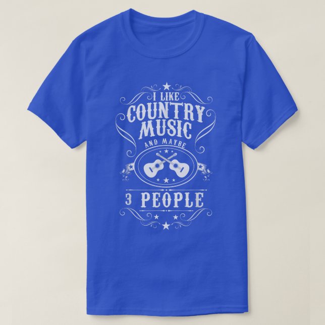 Jag tycker om musik från land och kanske tre männi t shirt (Design framsida)