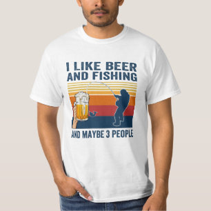Jag tycker om öl och fiske t shirt