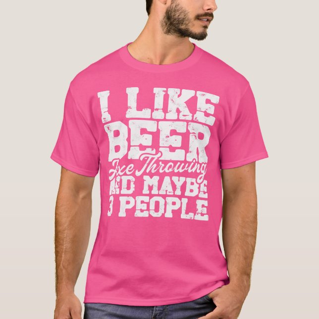 Jag tycker om öl och kanske 3 människor Shooti T Shirt (Framsida)