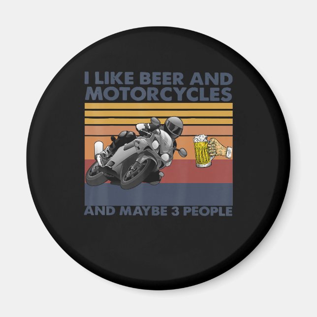 Jag tycker om öl och motorcyklar - motorcyklar magnet (Framsidan)
