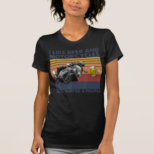 Jag tycker om öl och motorcyklar - motorcyklar t shirt