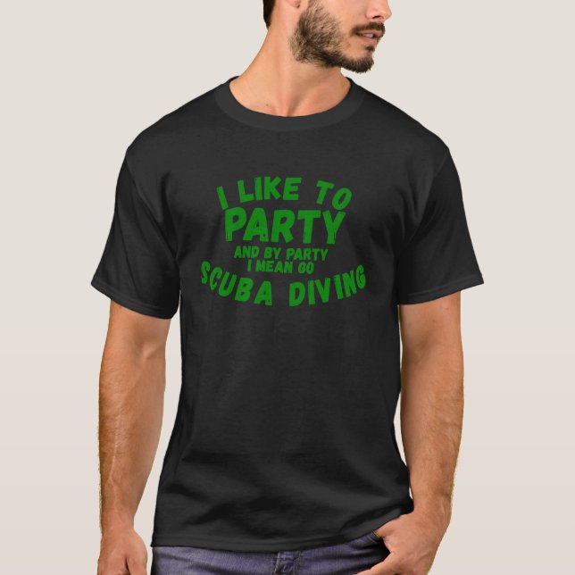 Jag tycker om Party för manar kvinnors Dyka T Shirt (Framsida)