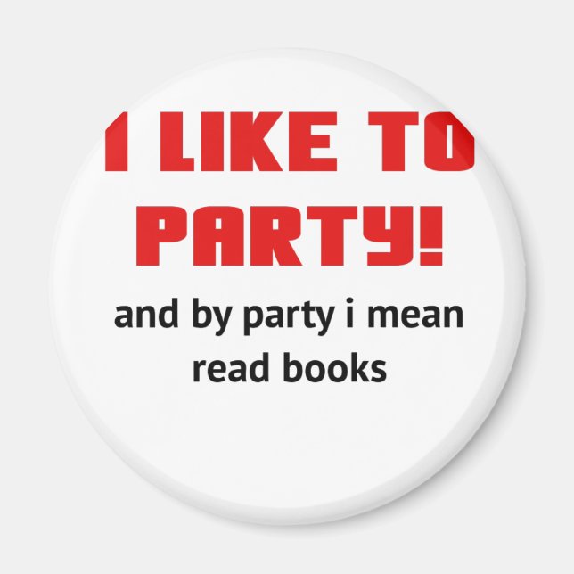 Jag tycker om Party och Party I elak Read Bokar Magnet (Framsidan)