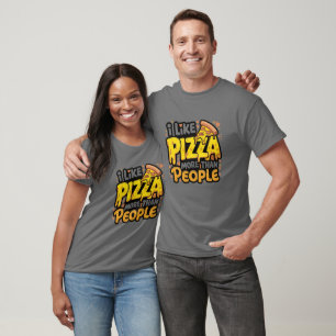 Jag tycker om Pizza mer än People Shirt Funny Pi T