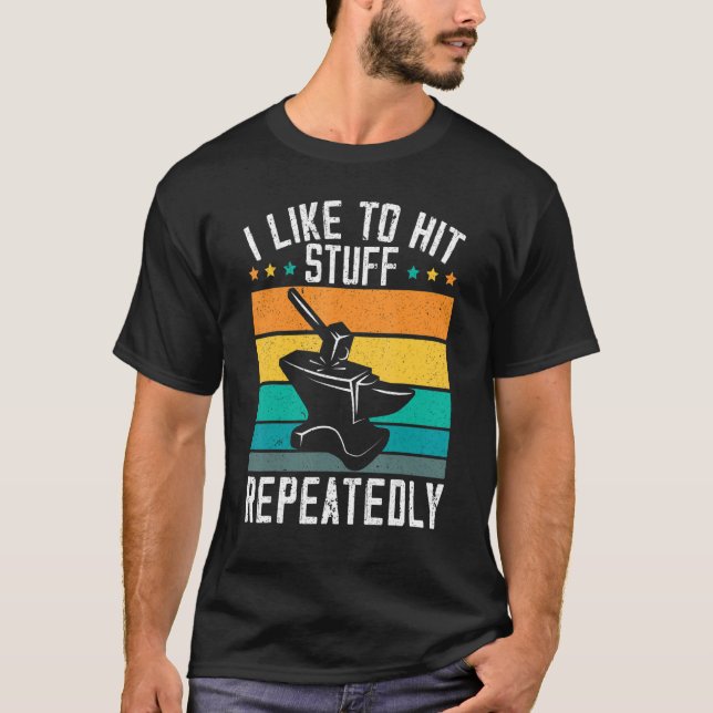 Jag tycker om Slå Saker upprepade gånger om metall T Shirt (Framsida)