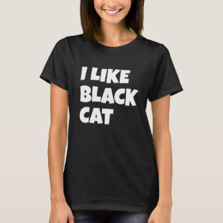 Jag tycker om svart kattdesign t shirt