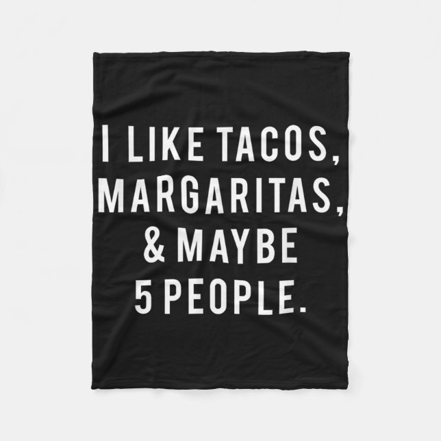 Jag tycker om Tacos Margaritas och som 5 personer  Fleecefilt (Framsidan)