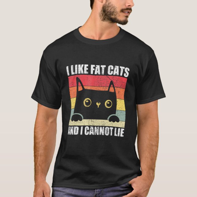 Jag tycker om Tjock och kan inte Ljuga Katt Owner  T Shirt (Framsida)