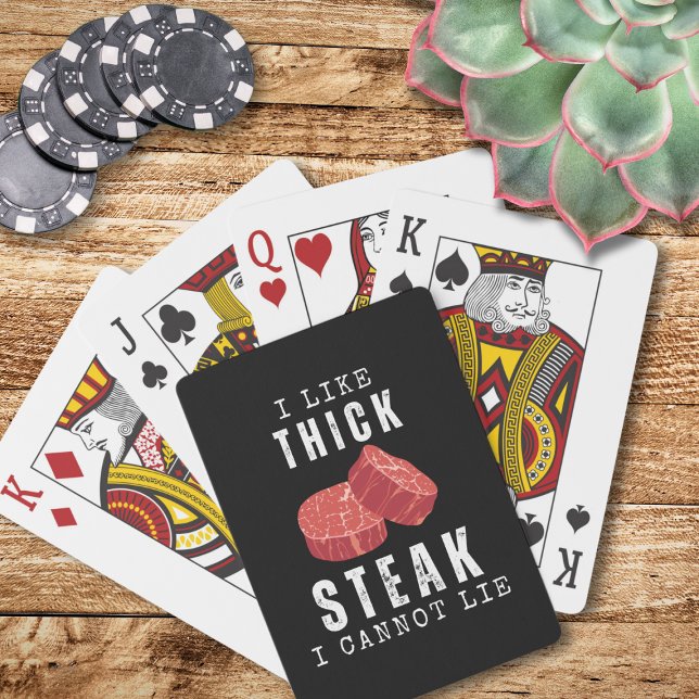 Jag tycker om tjock stek att jag inte kan Ljuga et Casinokort (I Like Thick Steak I Cannot Lie playing card set for meat lovers.)