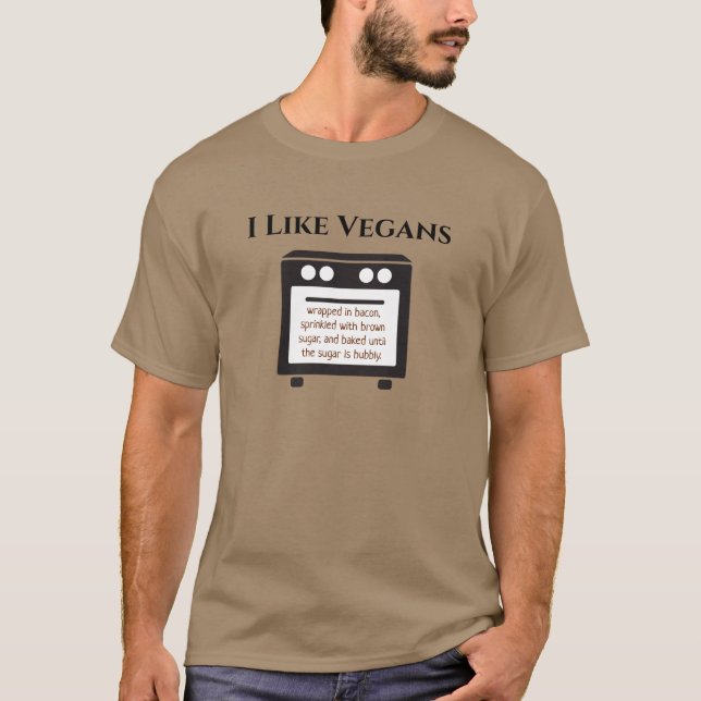 Jag tycker om Vegans Lusnyt Insult Anti Vegan Humo T Shirt (Framsida)