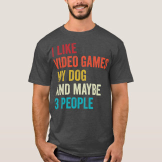 Jag tycker om videospel och min spelspelare i Hund T Shirt