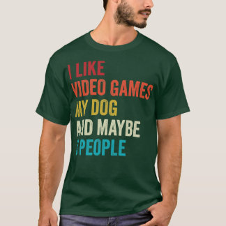 Jag tycker om videospel och min spelspelare i Hund T Shirt