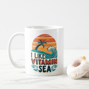 Jag tycker om vitaminhavet, havskräfta, avslappnin kaffemugg