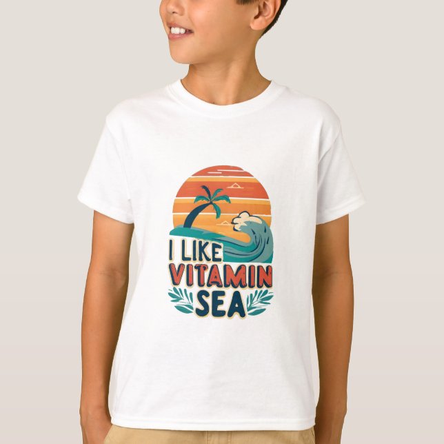Jag tycker om vitaminhavet, havskräfta, avslappnin t shirt (Framsida)