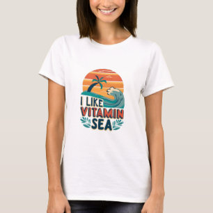 Jag tycker om vitaminhavet, havskräfta, avslappnin t shirt