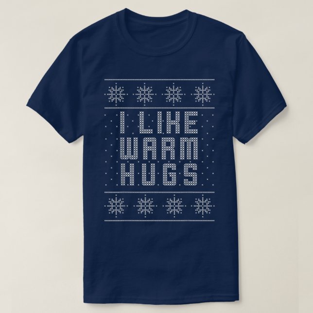 Jag tycker om Warm Hugs Vult Julsötare. T Shirt (Design framsida)