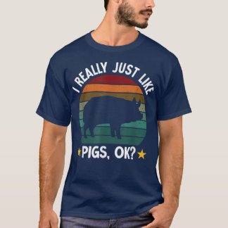 Jag tycker precis som Grisar Funny Farm Farmer Gri T Shirt
