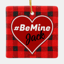 Jag ♥ U Jag älskar dig Buffalo Plaid Ornament