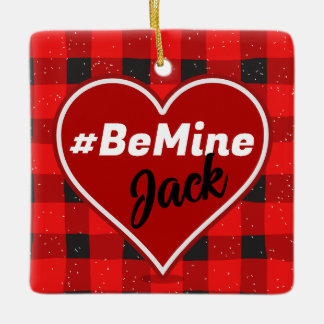 Jag ♥ U Jag älskar dig Buffalo Plaid Ornament