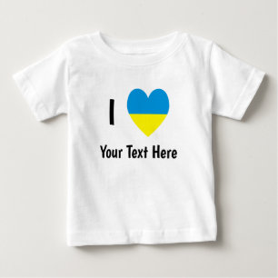 Jag (Ukrainska Flagga Hjärta) Din Personliga Text T Shirt