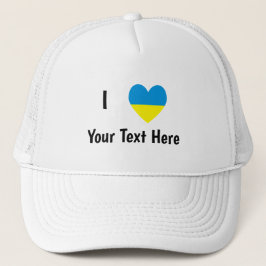 Jag (Ukrainska Flagga Hjärta) Din Text Keps