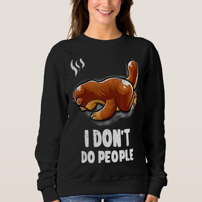 Jag umgås inte med människor Introvert Sovande Utt T Shirt (Framsida)