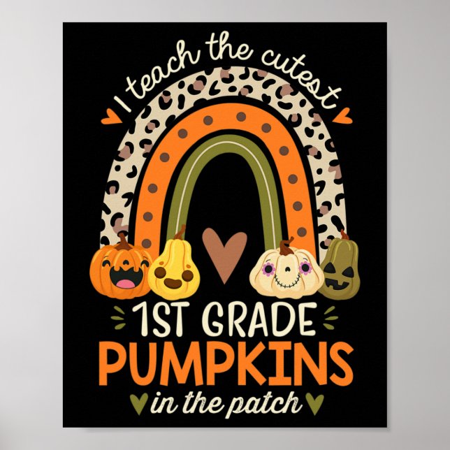 Jag Undervisar De Sötaste 1:a Klass Pumpa Hallowee Poster (Framsidan)
