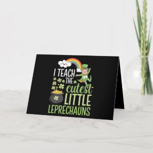 Jag Undervisar De Sötaste Små Leprechauns Irländsk Tack Kort