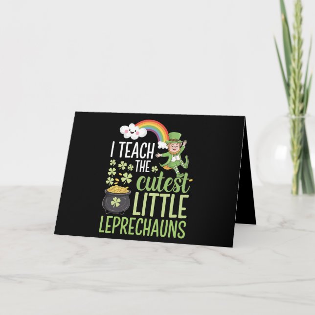 Jag Undervisar De Sötaste Små Leprechauns Irländsk Tack Kort (Framsida)