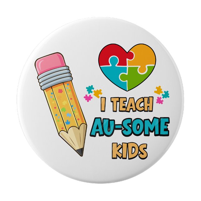 Jag undervisar fantastiska barn Lärare Autism knap Knapp (I teach au-some kids pin button)